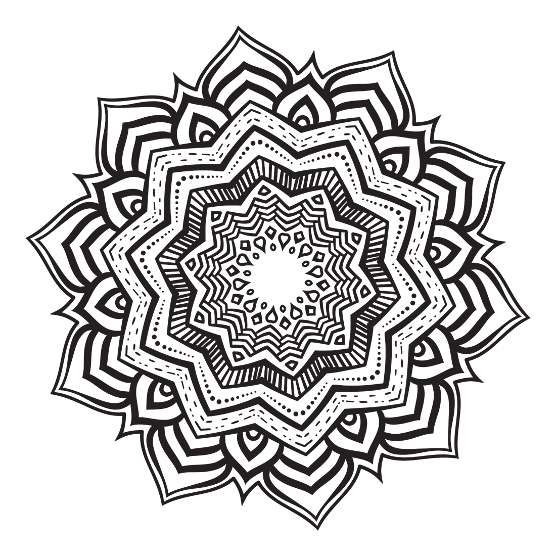 Ornament Mandala, mandala contour, rectangle, logo, monochrome png